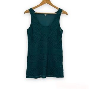 𝅺CHARLOTTE Russe Teal Green Lace Front Tank Top XL‎